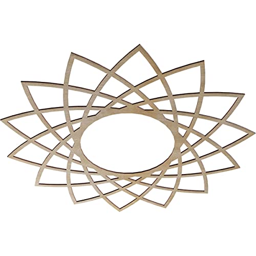 Image of Ekena Millwork 40 inchOD x 15 3 /8 inchID x 3 /8 inchT Eleanor Wood Fretwork Pierced Ceiling Medallion, Hickory