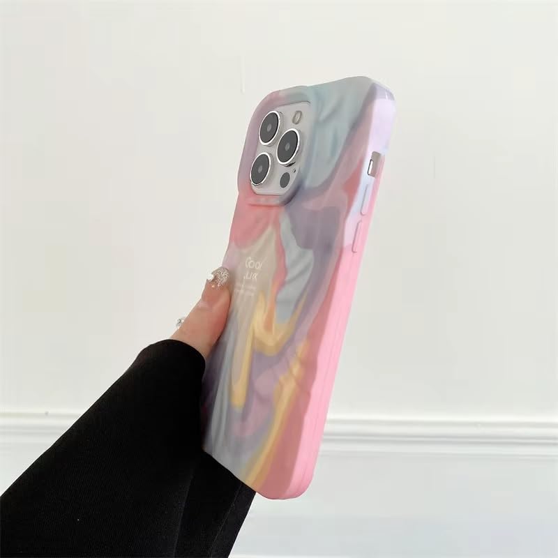 Image of COVERLY for iPhone 14 Pro Max 3D Luxury Rainbow Good Luck Phone Case,Premium Texture Trendy Retro Cute Multi Artistic Cool Design -Aesthetic Shades Heart Princess Cover for Apple iPhone 14 Pro Max