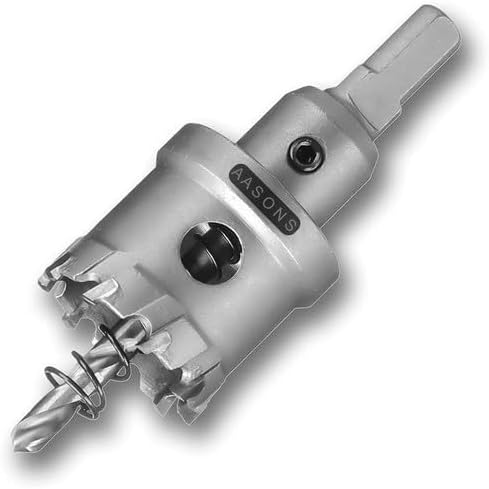 AASONS 50mm TCT Core Bit Carbide Hole Saw Metal Cutter Drill Machine Bit | Choice Of Sizes 12mm to 150mm For Stainless Steel, Mild Steel, Cast Iron, S.S, M.S, Aluminium Etc | Suitable For All Metals