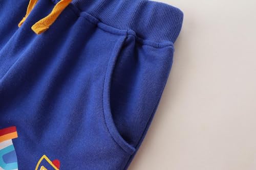 Toddler Boys Girls Cute Cartoon Printed Sports Pants, Pure Cotton Drawstring Casual Pants with Pockets4