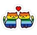 Neko Atsume Gay Pride Merch - Sticker Graphic Bumper Window Sicker Decal - Gay Pride Sticker