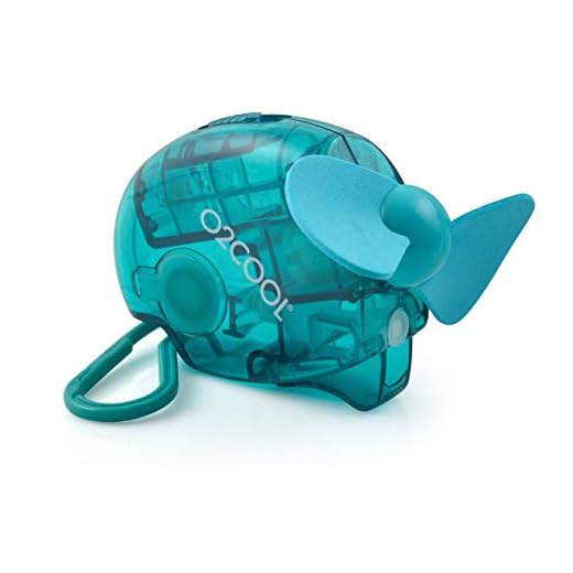 Small Carabiner Keychain Misting Fan, Teal