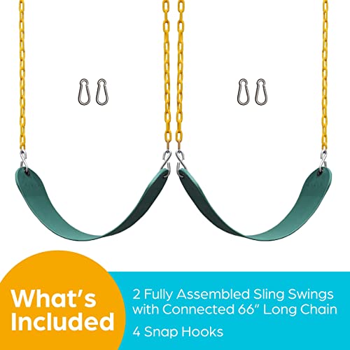 Jungle Gym Kingdom 0796890745601 Swings For Outdoor Swing Set - Pack Of 2 Swing Seat Replacement Kits With Heavy Duty Chains - Backyard Swingset Playground Accessories thumb #5