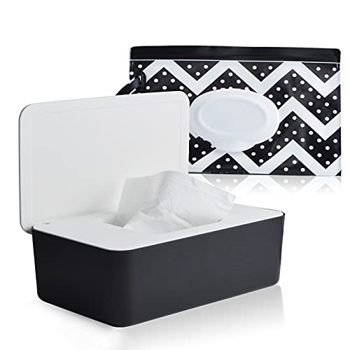 2pack Baby Wipes Dispenser,Wipe Dispenser,Portable Refillable Baby Wipe Holder Keeps Wipes Fresh, Baby Wipes Container is Used for Outdoor Travel, Living Room, Bathroom