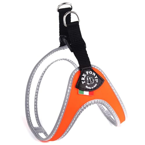TRE PONTI Easy Fit Fix - Pettorina per cani al neon, taglia 1, colore: Arancione