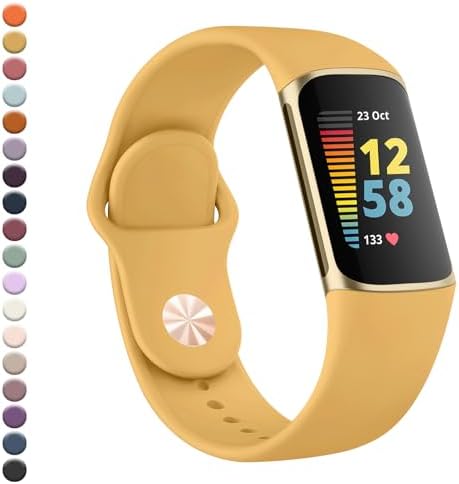 Meliya Strap for Fitbit Charge 5 / Charge 6 for Women Men,Silicone Replacement Sport Strap Compatible with Fitbit Charge 5 /Fitbit Charge 6 Band