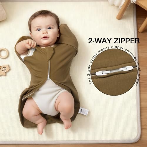 Image of MEXXI Baby Transitional Swaddle, 2 Pack Sleep Sack With Arms Up, 0.5 TOG