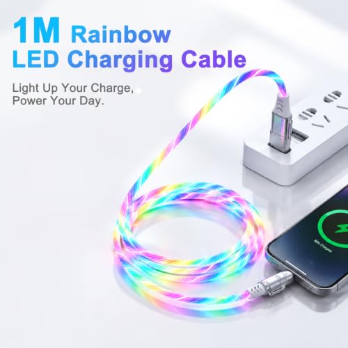 Image of Verilux 4-in-1 PD 100W Type C Cable Fast Charging with RGB Glow 3.3FT /1M