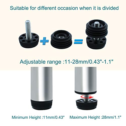 Juego de patas de nivelación para muebles de salón y mesas de oficina de 32 mm 4
