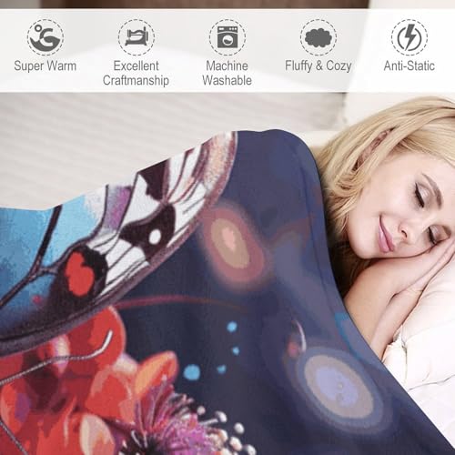 Couverture chaude lit flanelle plaid papillon confortable