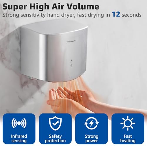 image for modunful 9-Second Compact Hand Dryer for Home - Super Quiet, Easy Inst