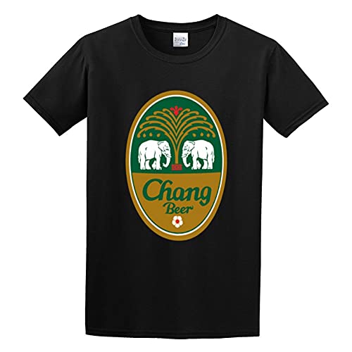 KAZHILAN Chang Beer Logo Unisex 100% Cotton Short-Sleeve T-Shirts Black XXL KAZHILAN Chang Beer Logo Unisex 100% Cotton Short-Sleeve T-Shirts Black XXL