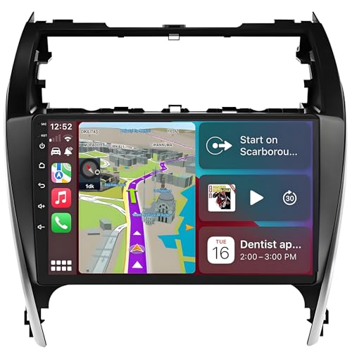 Car Radio for Toyota Camry 2012-2014: 8-Core 4GB+64GB Android 15 Stereo Replacement with Wireless CarPlay Android Auto - 10.2 inch Touchscreen Head Unit with GPS Bluetooth WiFi