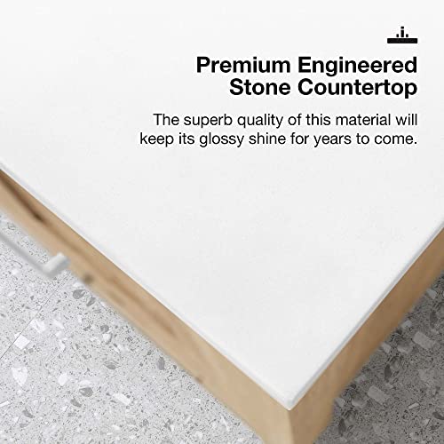 Ove Decors Single Sink Bathroom Vanity, 24 In, White Oak #TOP5