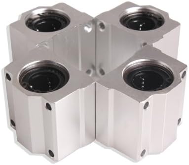 Vktech 4 Pcs SC20UU 20mm Aluminum Linear Motion Ball Bearing Slide Bushing for CNC