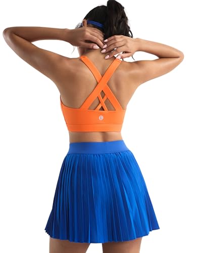 Image of RUNNING GIRL Sports Bras for Women,Padded Strappy Sports Bras Criss-Cross Back Medium Support Sports Bras with Removable Cups