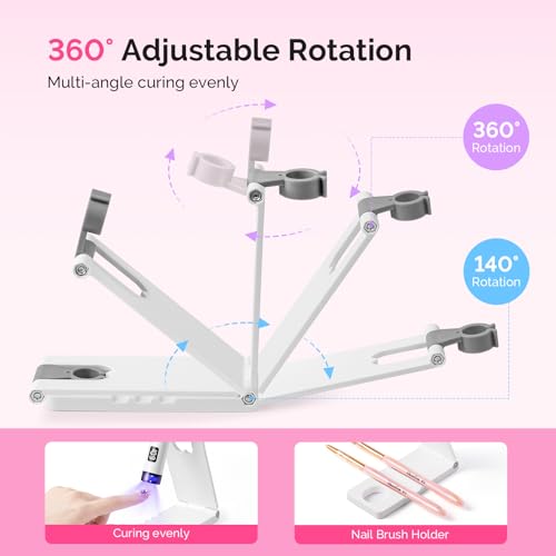 Image of MelodySusie White Handheld UV Light with Stand and Rhinestone Glue Kit