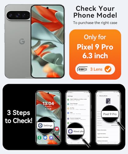 CANSHN Magnetic for Google Pixel 9 Pro Case(6.3 Inch), Upgraded [Full Camera Protection] [Compatible with Magsafe] [Translucent Matte] Shockproof Protective Phone Cover, Black