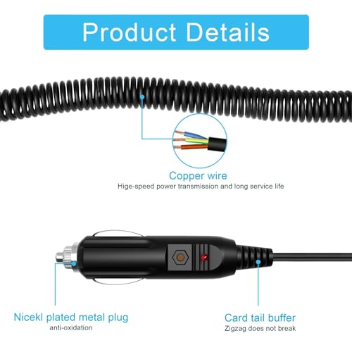 HISPD Car DC Adapter for Uniden Bearcat BC70XLT BC250D BC296D Radio Scanner Power Cabl