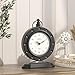 ChimeTide Vintage Table Clock, Desk and Shelf Mantel Clock, Antiques London Style Black Decor Clocks, for Farmhouse, Living Room, Bedroom, Bedside, Gift (8.8