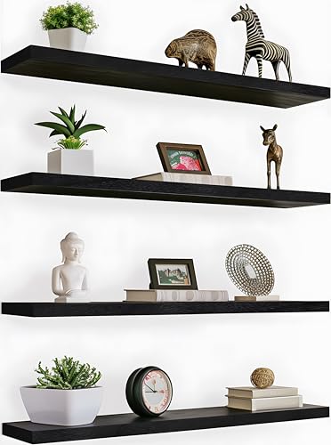 PHPH 36 Inch Wood Floating Shelves for Wall, Wooden Wall