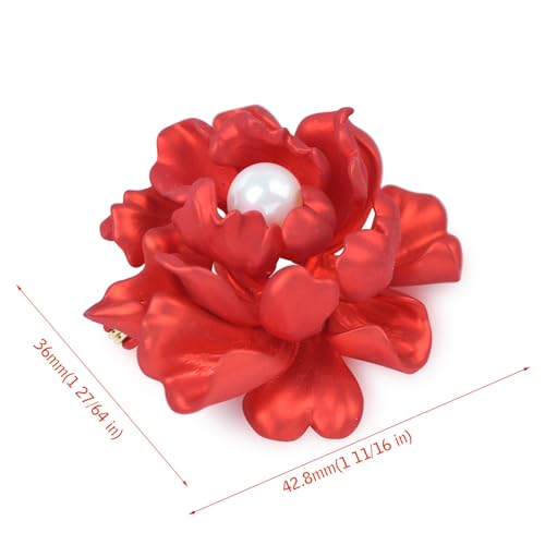 Image of Elegant Crystal Blooming Rose Flower Brooch Lapel Pin Breastpin for Women Birdal Cardigan Hat Scarf Suit Sweater Floral Pins
