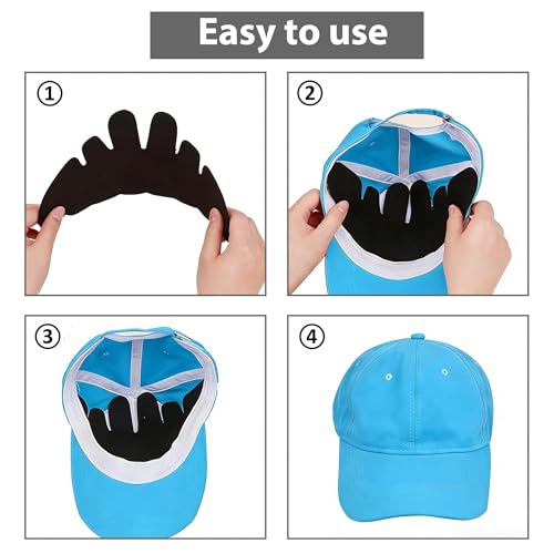 TUKEVA 12 Stück Baseballkappen Einsätze Formeinsätze für baseballkappen Hutformer für baseballkappen Kappenschutz mit einzigartigem Höhlen-Design für Kappen (Schwarz Weiß)