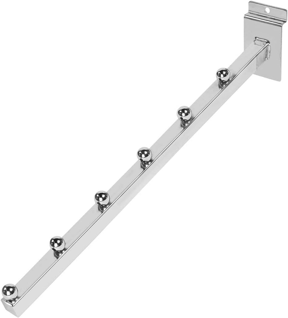 Completeshopfittings Chrome 6 Ball Waterfall Sloping Display Arm For Slatwall