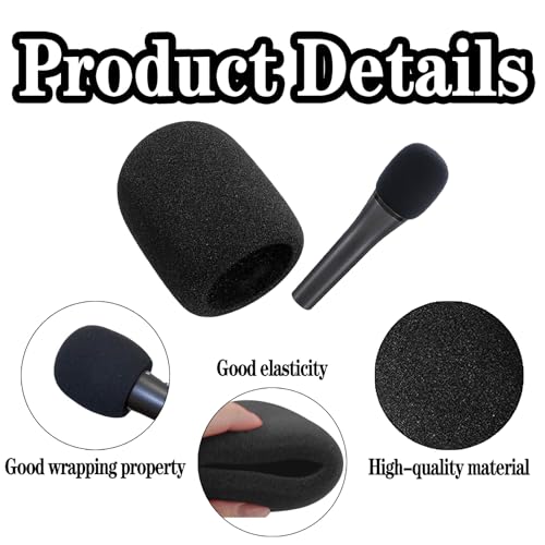 6 Stück Schwarz Popschutz Mikrofon,popschutz,pop filter,mikrofon popschutz,schaumstoff,Windschutz Schaumstoffabdeckung Muff,Anti-Bruit Pop Schutz Schaumstoff Microphone,Handmikrofon Popschutz