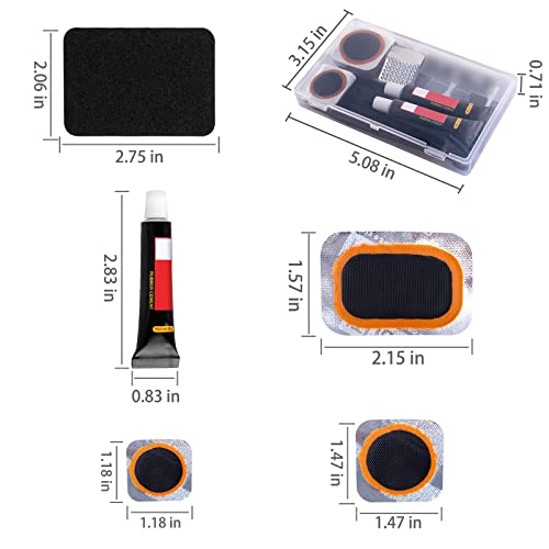 KOAREL Kit de Parche de Reparación para Neumáticos de Bicicleta con 24 Parches Vulcanizados, Lija, Lima Metálica y Caja de Almacenamiento Portátil miniatura 6