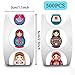 500PCS/Roll Russian Nesting Dolls Stickers, Waterproof Vinyl 10 Styles Russian Nesting Doll Decals for Laptop, Luggage, Skateboard, Phone, Fridge, Trendy Stickers for Teens, Adults, Boys and Girls