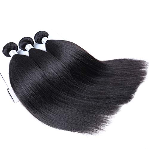 Glisdia hair Yaki Straight Wave Bundles 24 26 28 Inch Unprocessed Remy Human Hair Malaysian Virgin Hair 3 Bundle Yaki Human Hair Weave Same Day Delivery Silky And Soft Natural 1b