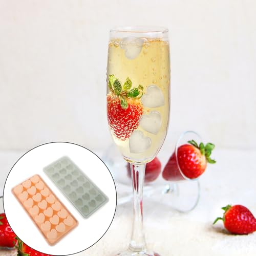 Molde para cubitos de hielo de silicona en forma de corazón 2 piezas miniatura 6