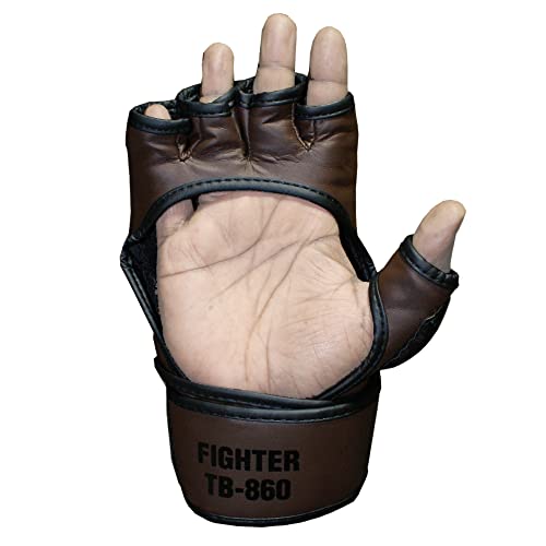 Mma Fighter Grappling Gloves Sparring Gloves Training Gloves (Small/Medium, Brown/Black) #TOP2
