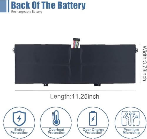 Image of L17C4PH1 Laptop Battery Compatible with Lenovo Yoga C930-13IKB Yoga C930-13IKB Glass Series Notebook L17M4PH1 5B10Q82426 5B10Q82425 7.68V 60Wh 7820mAh