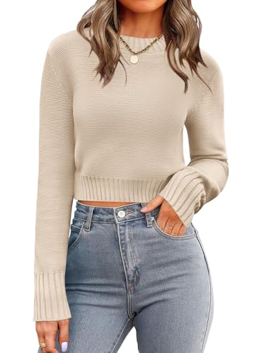 Zeagoo Women's 2025 Fall Crewneck Cropped Sweater...
