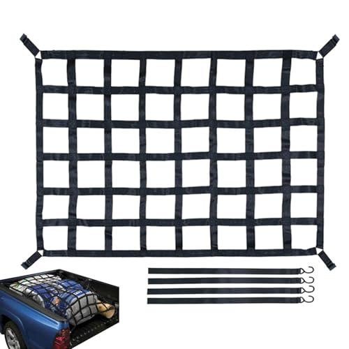 Truck Bed Cargo Net - pesante 4 x 4 Bungee Mesh Net, si espande a 12 'x 18' | Porta del carico universale per pickup, rimorchio, e letto di camion, reti per veicoli regolabili per lo stoccaggio
