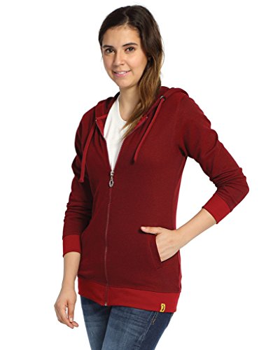 Image of Campus Sutra Women cotton Premium Zipper Hoodie-Grey