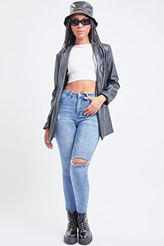 YMI Women's Junior Vintage Dream High-Rise 1-Button Skinny Ankle Jean2