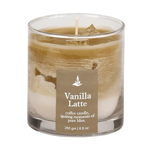 PROSPERRO LUMO by Parkash Candles Latte Coffee Scented Candle, Paraffin Wax and Gel Wax as ice Cubes- Coffee, Chocolate and Vanilla (Vanilla Latte)