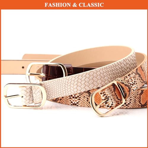 Fashion Belts for Women, Vintage Western Design PU Leather Ladies Pin Buckle Waist Strap2