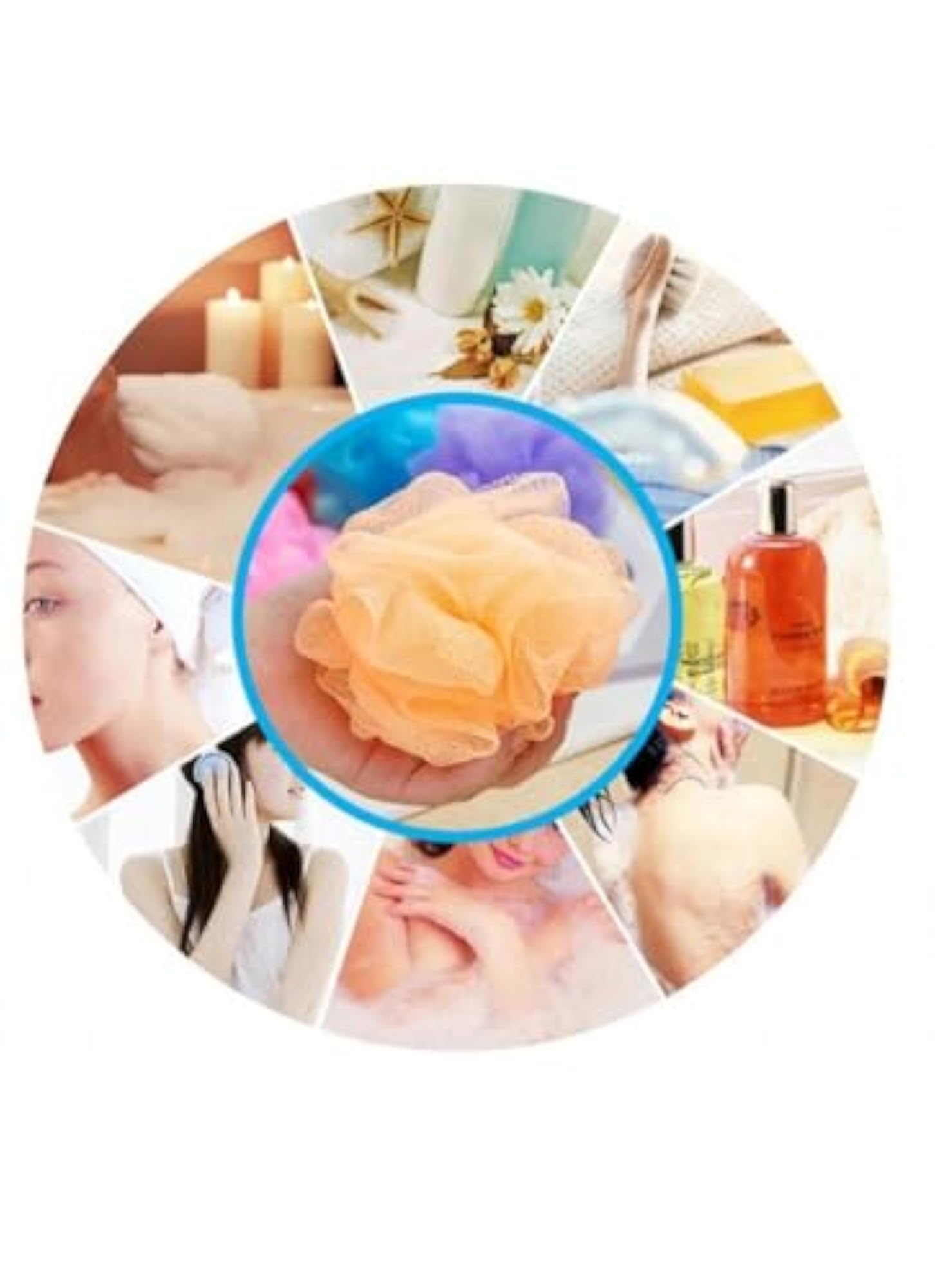 Soft Bath Loofah Sponge, Pink, Exfoliating Shower Mesh Pouf