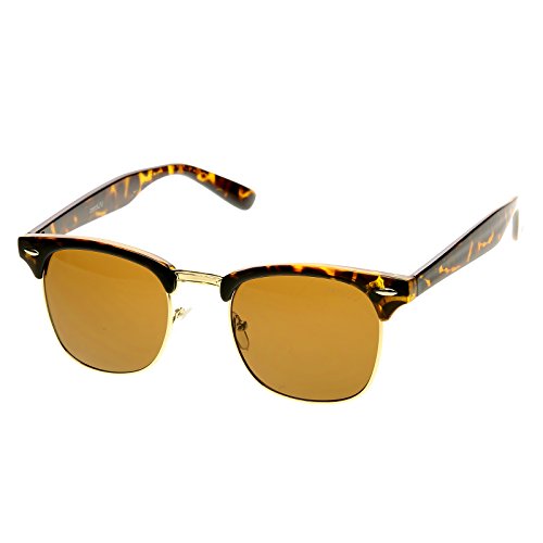 Image of zeroUV Half Frame Semi-Rimless Horn Rimmed Sunglasses