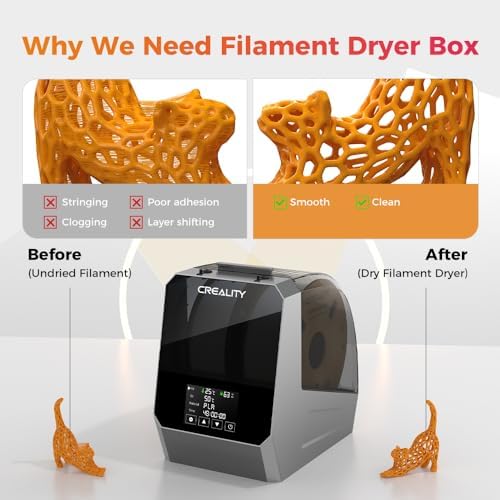 Creality Offiziell 2 Rollen 3D Drucker Filament Trockner, Space Pi Filament trockner Plus with 360° Heating, 2KG Upgraded Filament Trockner Box Support PLA ABS PETG TPU 1.75/2.85mm