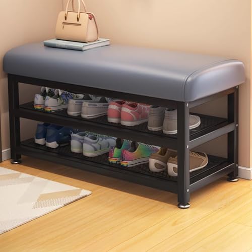 Scarpiera con seduta imbottita, ideale per organizzare le scarpe in ingresso e soggiorno, migliora l'arredamento della casa
