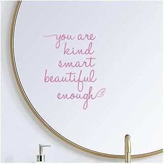 Bathroom Mirror Affirmation Wall Decor, You are Kind Smart Beautiful Enough Vinyl Stickers, Mirror Wall Sticker for Bathro...