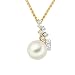Produktbild Diamond Line Damen-Diamantkette mit Anhänger 585er Gelbgold 8 Diamanten und Perlen