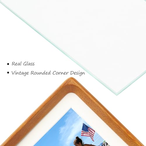 11x14 Picture Frames Teak Solid Wood with Real Glass Vertical Horizontal Standing Display Photos 5x7/8x10 with Mat or 11x14 Without Mat Lovely Gift for Desk Tabletop Wall Mount Y14 - Image 5