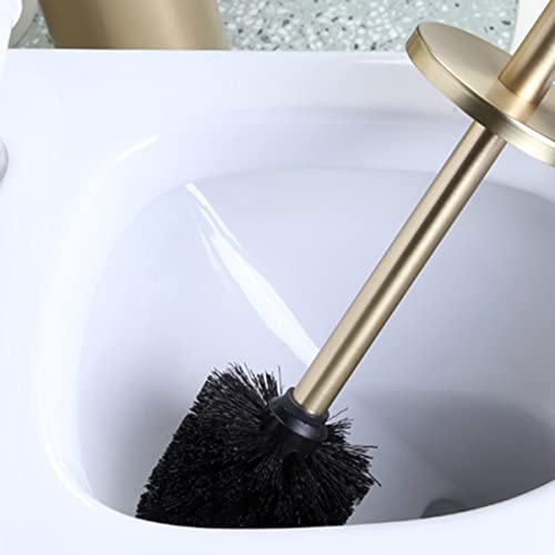 Brosse WC manche long PRETYZOOM en acier avec base chic