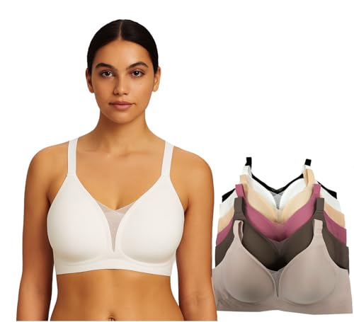 Image of Viola's Secret 6 Pack of Color Print T-Shirt Bras B Cup C Cup and D Cup